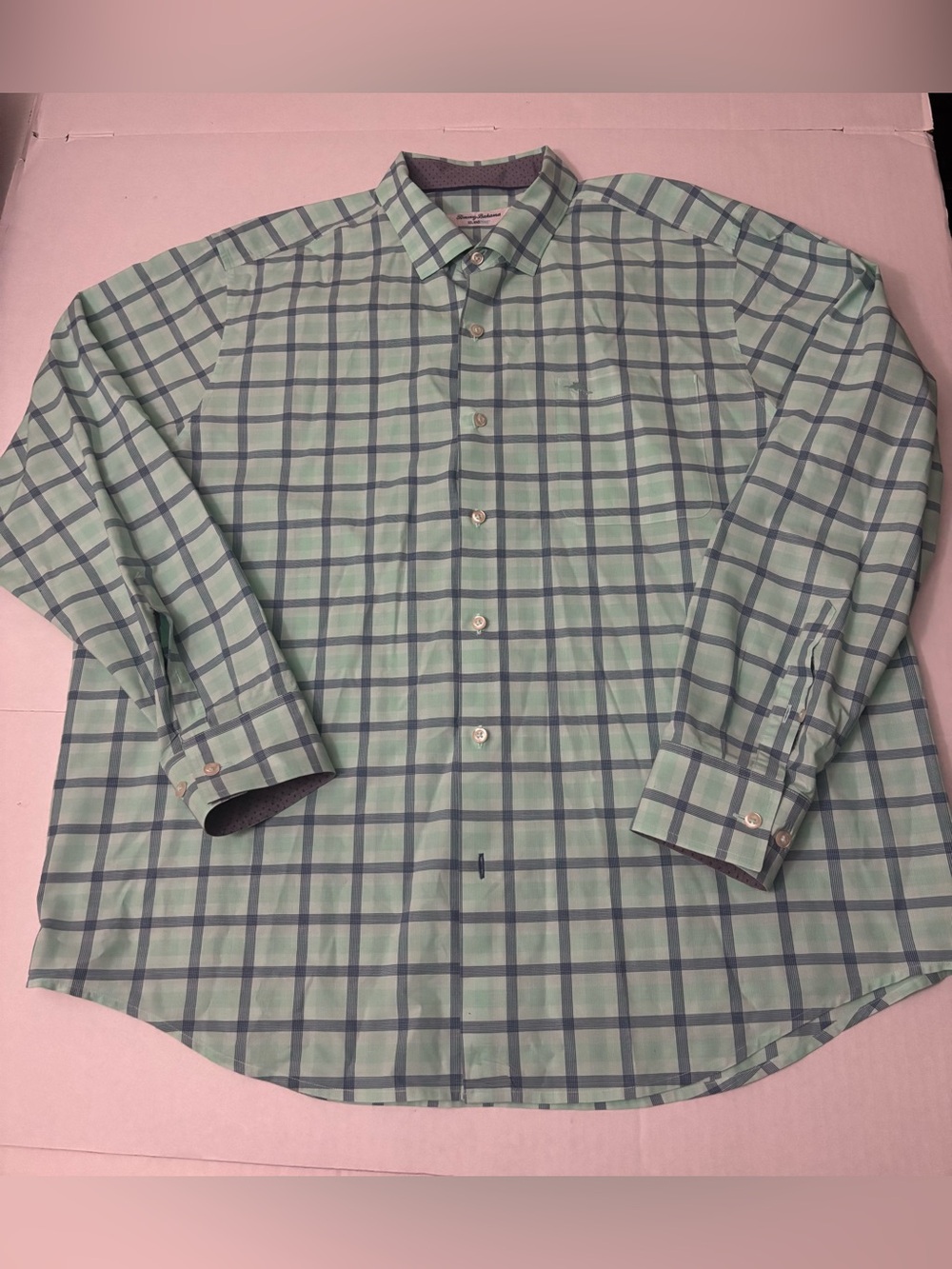 Tommy Bahama Shirt Mens XL Plaid Island Zone Button Up Shirt